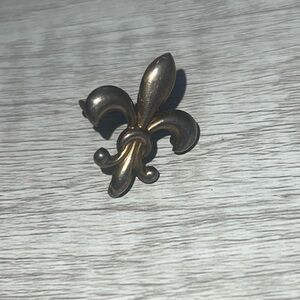 Antique Fleur De Lis Sterling Silver Stock Pin Pendant Watch Holder